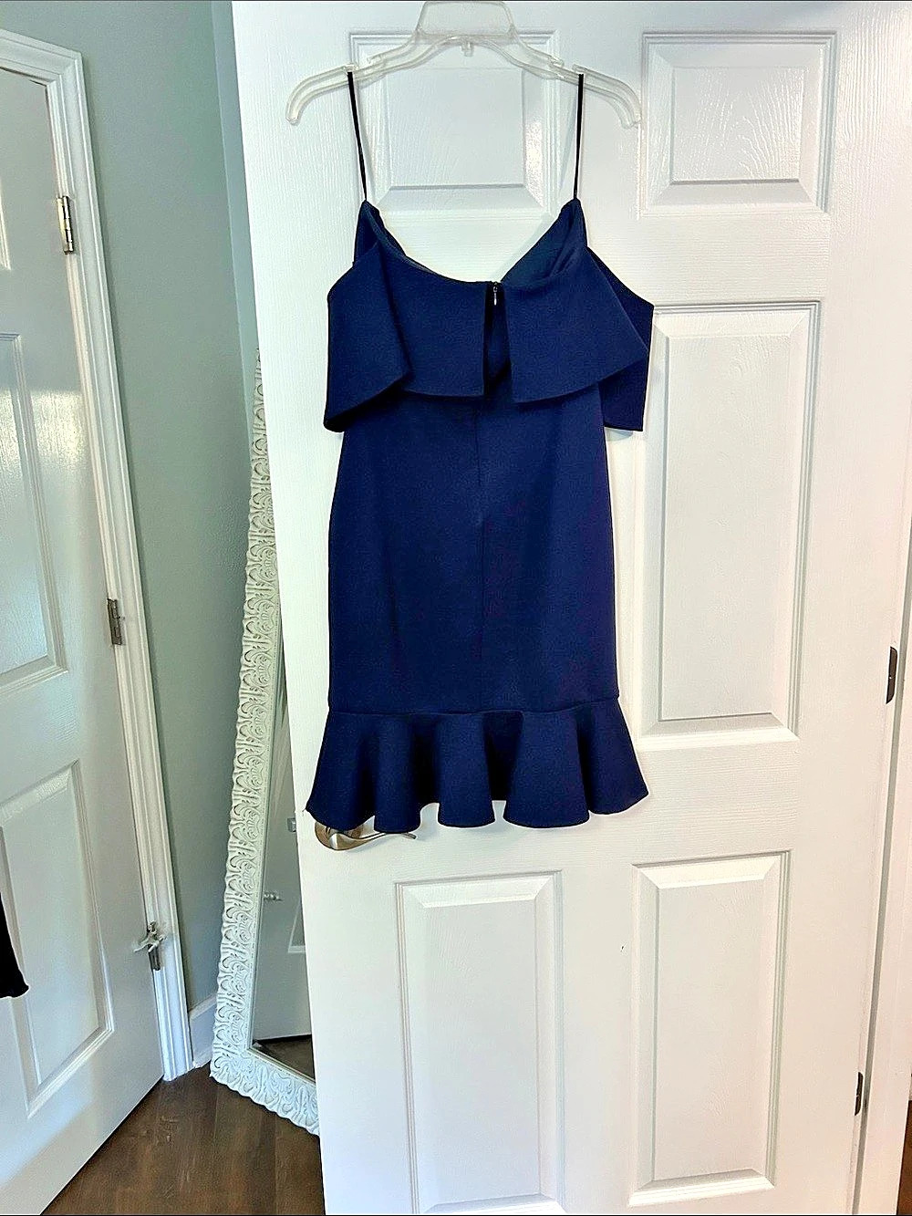 Ruffle Mini Dress in Blue Like New